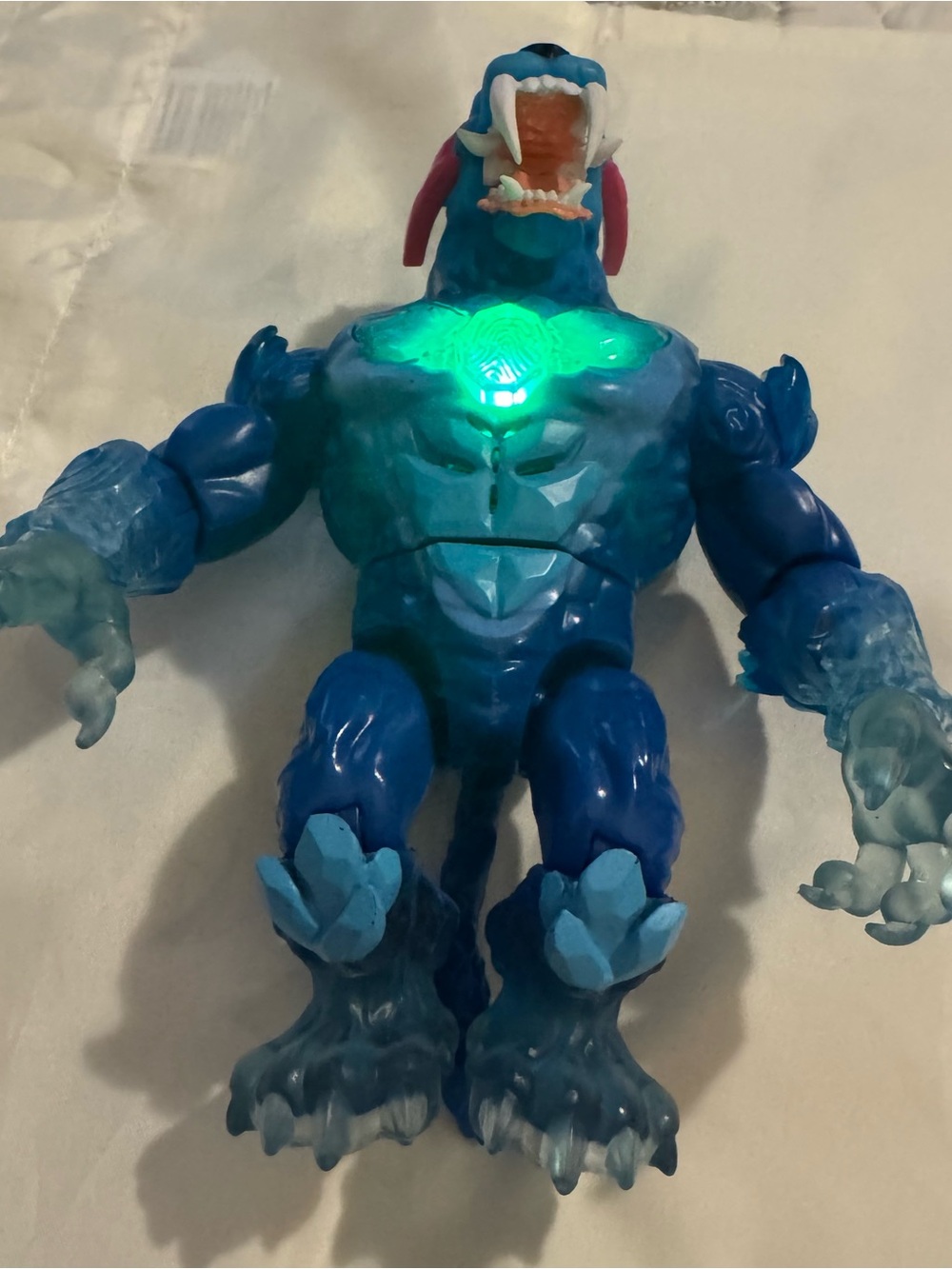 Blue Light-Up Monster Action Figure with Green Chest Glow